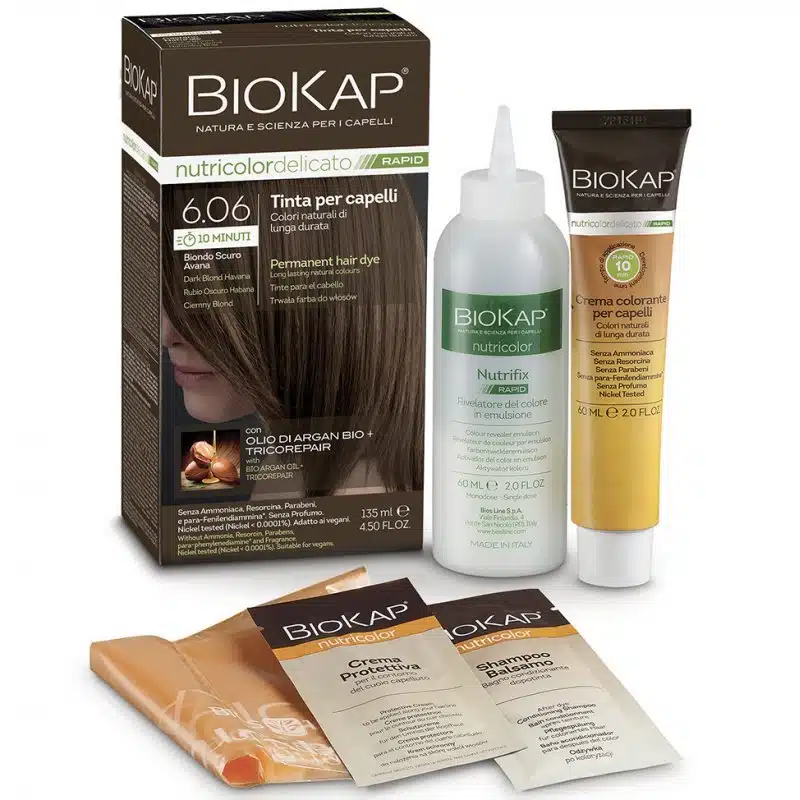 Biokap Nutricolor Rapid Tartós hajfesték Nr 6.06 sötét szőke Havana - 135ml Biokap Nutricolor Rapid Tartós hajfesték Nr 6.06 sötét szőke Havana - 135ml