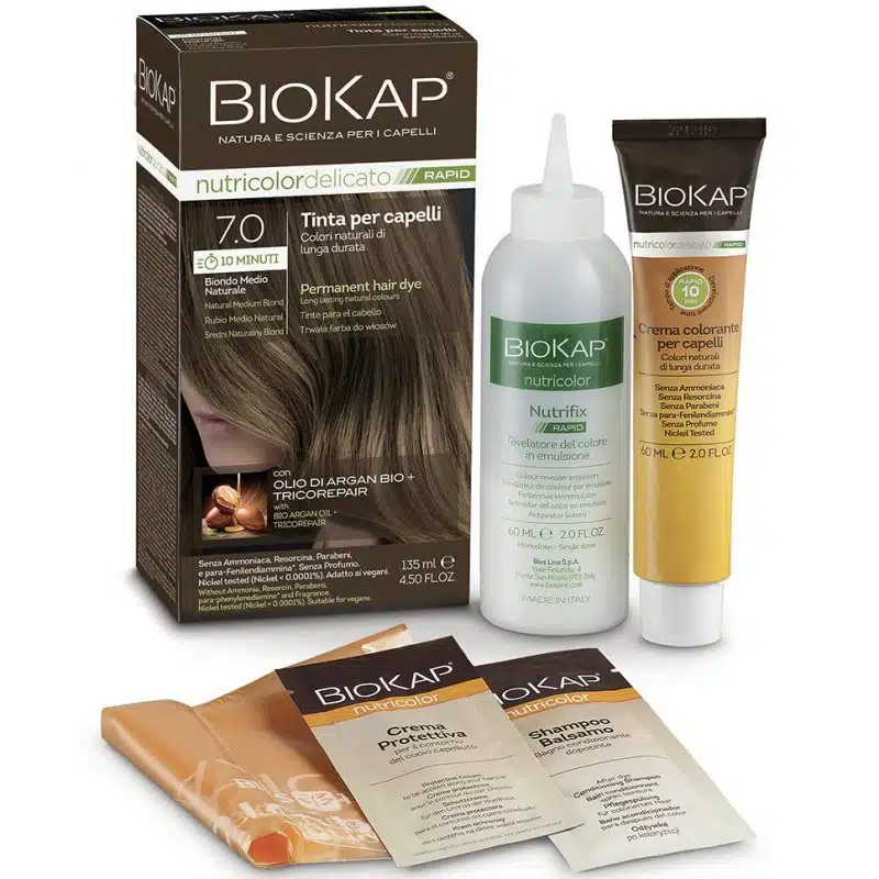 Biokap Nutricolor Rapid Tartós hajfesték Nr 7.0 natúr közép szőke - 135ml Biokap Nutricolor Rapid Tartós hajfesték Nr 7.0 natúr közép szőke - 135ml