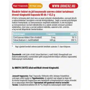 Dr. Herz Bioaktív Folát + Szerves Cink kapszula