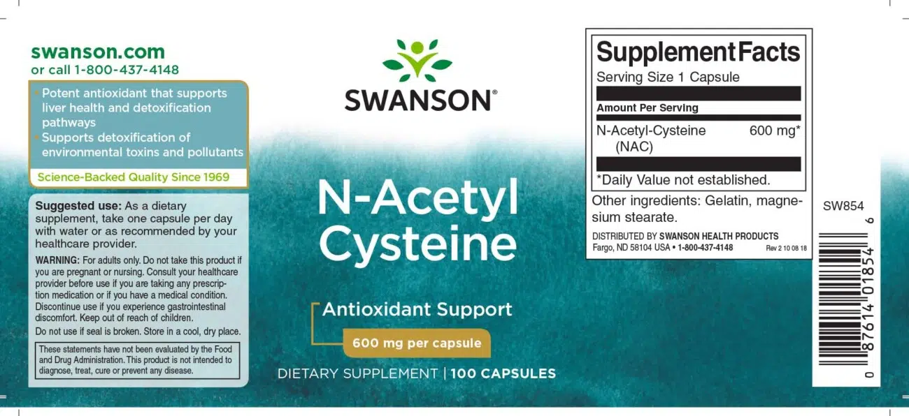 Swanson N-Acetil L-Cisztein (NAC) immunerősítő és nyákoldó kapszula - 100 Swanson N-Acetil L-Cisztein (NAC) immunerősítő és nyákoldó kapszula - 100
