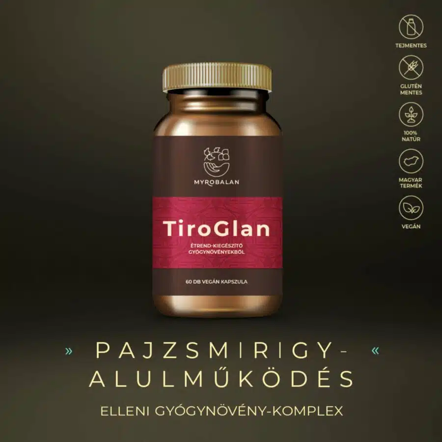Myrobalan TiroGlan Pajzsmirigy-alulműködés elleni kapszula - 60db Myrobalan TiroGlan Pajzsmirigy-alulműködés elleni kapszula - 60db