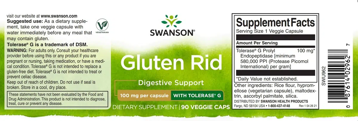 Swanson Gluten Rid Enzim kapszula - 90 Swanson Gluten Rid Enzim kapszula - 90