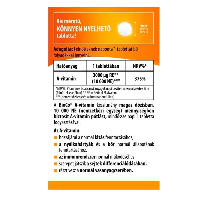 BioCo A-vitamin 10 000 NE MEGAPACK - 120db - Image 2 BioCo A-vitamin 10 000 NE MEGAPACK - 120db - Image 2