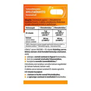 BioCo Szerves kalcium + D3-vitamin MEGAPACK - 90db - Image 2