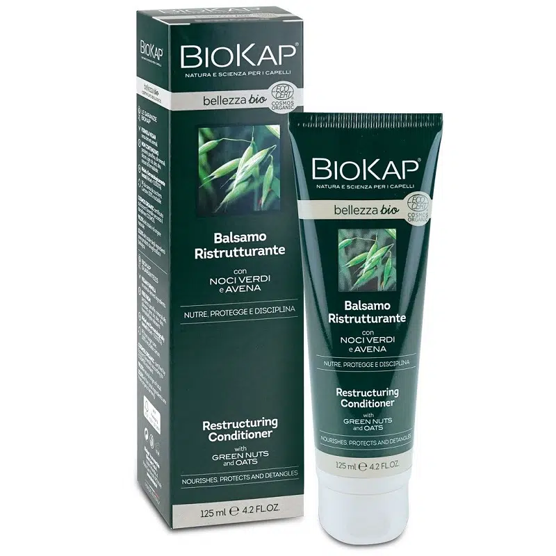 Biokap Bellezza Bio helyreállító hajkondicionáló zöld dióval és zabbal - 200ml Biokap Bellezza Bio helyreállító hajkondicionáló zöld dióval és zabbal - 200ml
