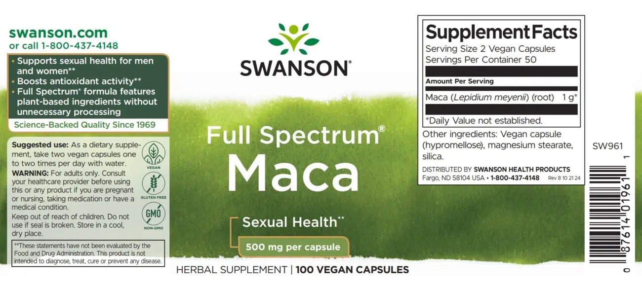 Swanson Maca kapszula - 100 Swanson Maca kapszula - 100