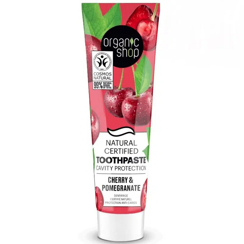 Organic Shop Minősített szuvasodás elleni fogkrém cseresznyével és gránátalmával - 100g Organic Shop Minősített szuvasodás elleni fogkrém cseresznyével és gránátalmával - 100g