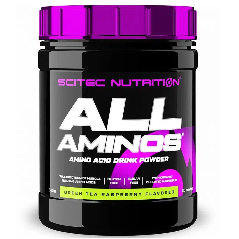 Scitec Nutrition All Aminos zöld tea-málna italpor - 340g Scitec Nutrition All Aminos zöld tea-málna italpor - 340g