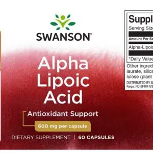 Swanson Alfa-liponsav 600mg kapszula - 60 Swanson Alfa-liponsav 600mg kapszula - 60