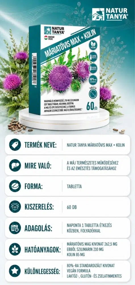 Natur Tanya Máriatövis Max + Kolin tabletta