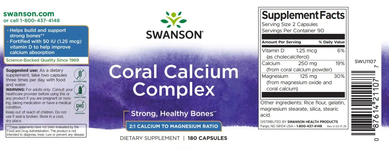 Swanson Coral Calcium Complex kapszula - 180 Swanson Coral Calcium Complex kapszula - 180