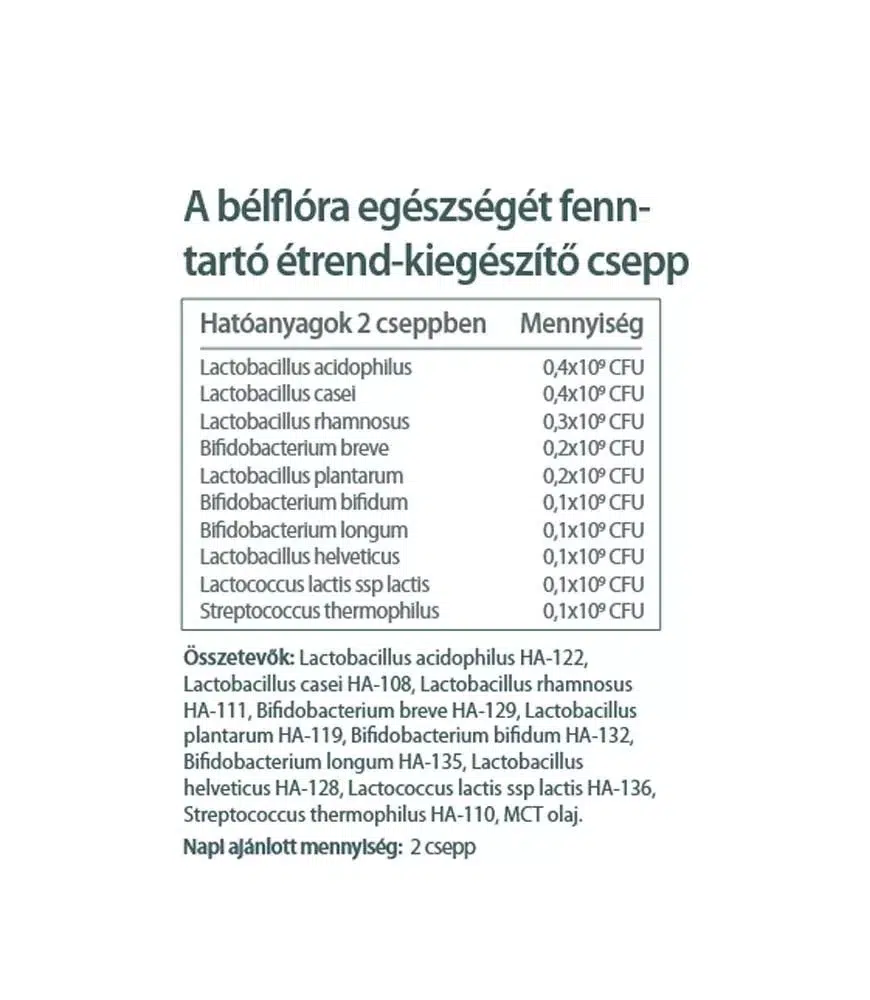 Vitaking Flora10 élőflórás probiotiks készítmény (150 csepp) - 6ml - Image 2 Vitaking Flora10 élőflórás probiotiks készítmény (150 csepp) - 6ml - Image 2