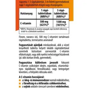 BioCo C-vitamin 500mg narancs ízű rágótabletta - 60db - Image 2 BioCo C-vitamin 500mg narancs ízű rágótabletta - 60db - Image 2