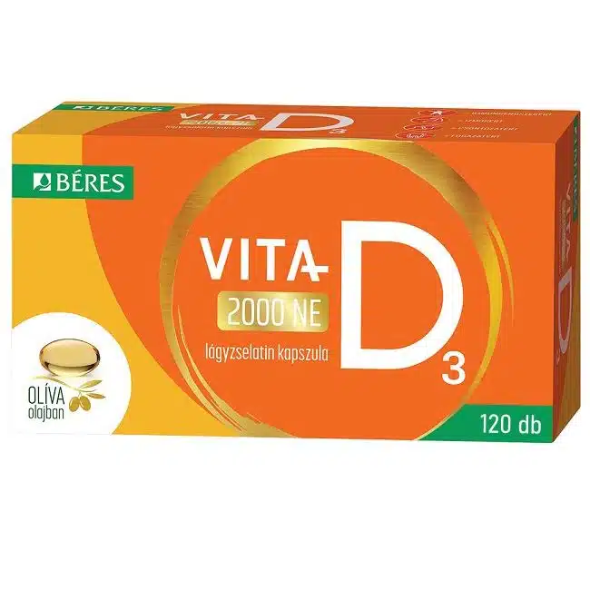 Béres Vita-D3 2000NE olíva olajban lágyzselatin kapszula - 120db Béres Vita-D3 2000NE olíva olajban lágyzselatin kapszula - 120db