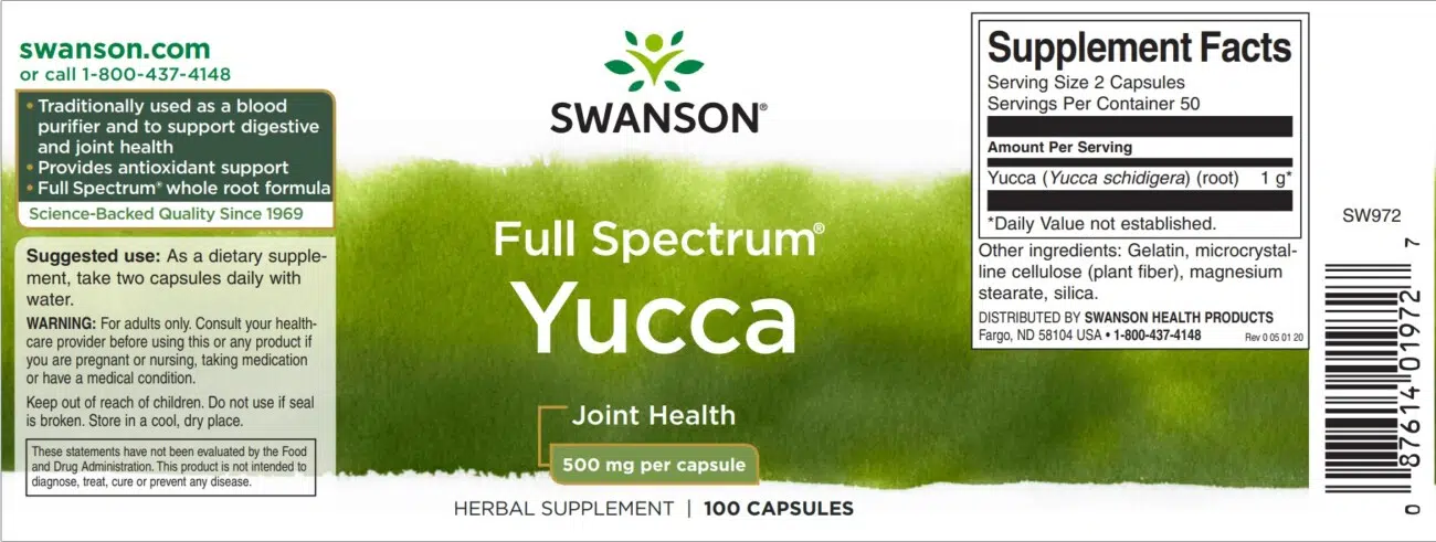 Swanson Yukka pálma kapszula - 100 Swanson Yukka pálma kapszula - 100