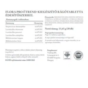 Vitaking Flora Pro élőflórát tartalmazó rágótabletta - 30 Vitaking Flora Pro élőflórát tartalmazó rágótabletta - 30