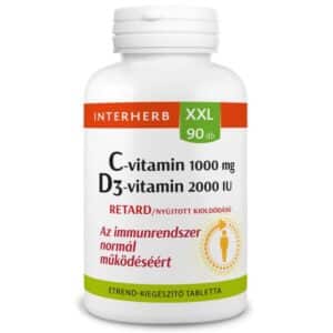 Interherb XXL C+D C-vitamin 1000mg+D3-vitamin 2000NE Retard tabletta - 90db