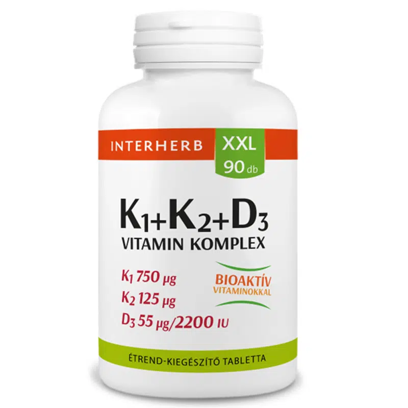 Interherb XXL K1+K2+D3-vitamin tabletta - 90db Interherb XXL K1+K2+D3-vitamin tabletta - 90db