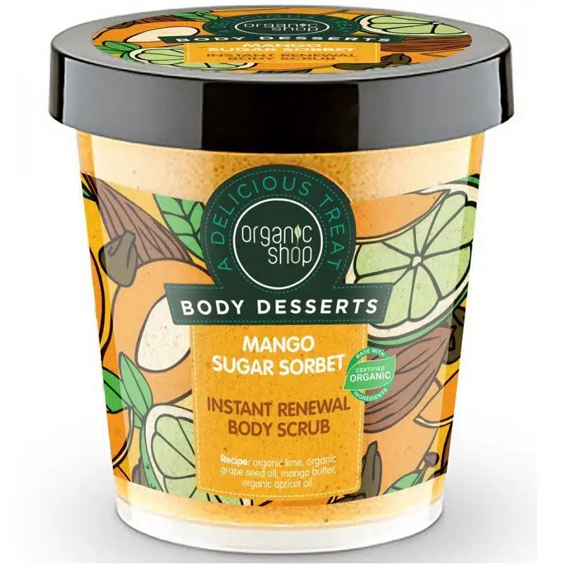 Organic Shop Bőrmegújító cukros testradír Mango - 450ml Organic Shop Bőrmegújító cukros testradír Mango - 450ml