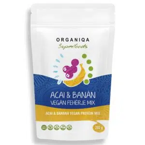 Organiqa 100% bio acai-banán vegán fehérje mix - 200g
