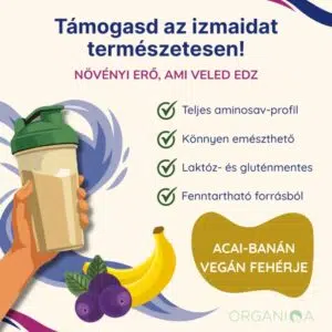Organiqa 100% bio acai-banán vegán fehérje mix - 200g - Image 3