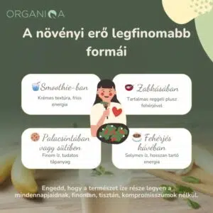 Organiqa 100% bio acai-banán vegán fehérje mix - 400g - Image 4