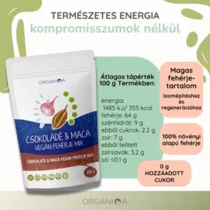 Organiqa 100% bio csokoládé-maca vegán fehérje mix - 200g - Image 6 Organiqa 100% bio csokoládé-maca vegán fehérje mix - 200g - Image 6