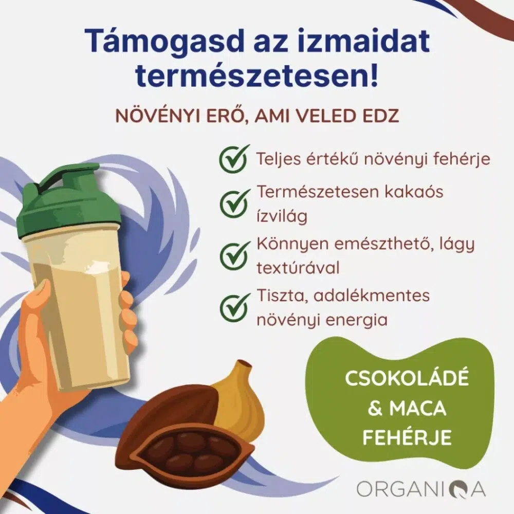 Organiqa 100% bio csokoládé-maca vegán fehérje mix - 400g - Image 5 Organiqa 100% bio csokoládé-maca vegán fehérje mix - 400g - Image 5