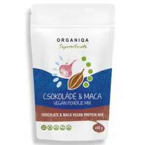 Organiqa 100% bio csokoládé-maca vegán fehérje mix - 400g