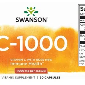 Swanson 1000mg C-vitamint és csipkebogyót tartalmazó kapszula - 90