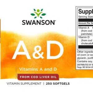 Swanson A-vitamin és D-vitamin halolajból kapszula - 250
