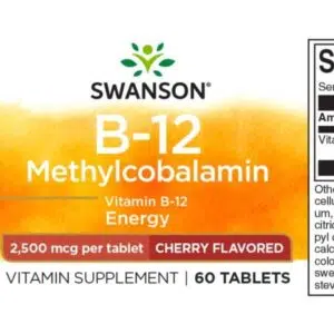 Swanson B12-vitamin rágótabletta - 60 Swanson B12-vitamin rágótabletta - 60
