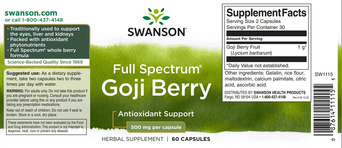 Swanson Goji Berry kapszula - 60 Swanson Goji Berry kapszula - 60
