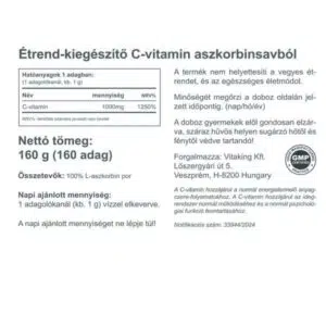 VitaKing Aszkorbinsav + C-vitamin por - 160 VitaKing Aszkorbinsav + C-vitamin por - 160