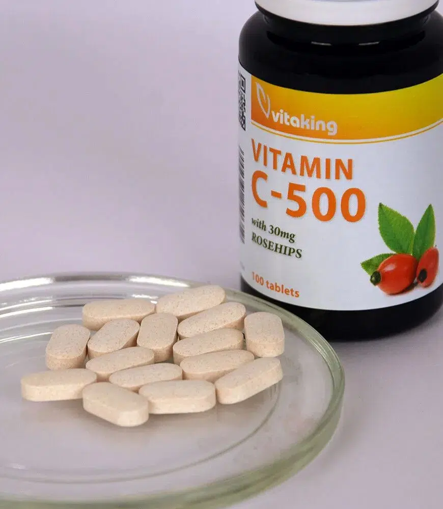 Vitaking 500mg C-vitamint és csipkebogyót tartalmazó tabletta - 100db Vitaking 500mg C-vitamint és csipkebogyót tartalmazó tabletta - 100db