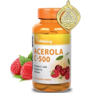 Vitaking Acerola C-500 komplex málnás rágótabletta - 40db