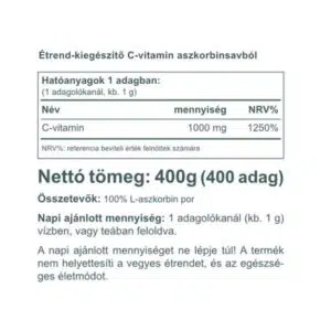 Vitaking Aszkorbinsav - C-vitamin por - 400g - Image 2 Vitaking Aszkorbinsav - C-vitamin por - 400g - Image 2