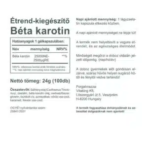 Vitaking Béta-karotin gélkapszula