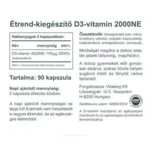 Vitaking D3-2000 vitamin kapszula