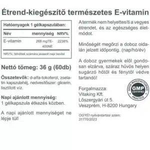 Vitaking E-vitamin 400NE gélkapszula - 60db - Image 2