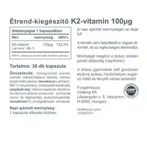 Vitaking K2-vitamin kapszula - 30