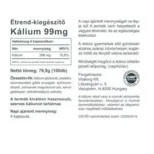 Vitaking Kálium Potassium 99mg kapszula Vitaking Kálium Potassium 99mg kapszula