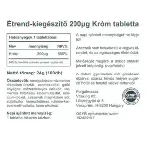 Vitaking Króm pikolinát tabletta
