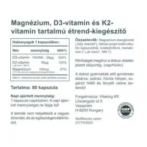Vitaking Magne Trio Mg + K2 + D3-vitamin kapszula - 80db - Image 2