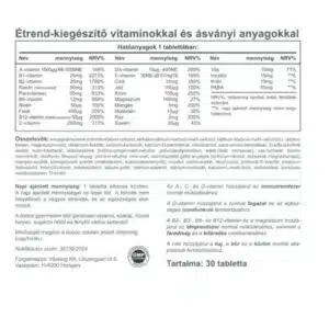 Vitaking Mega-1 új összetételű dobozos multivitamin