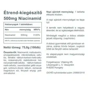 Vitaking Niacinamid 500mg tabletta