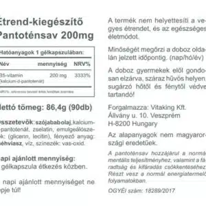 Vitaking Pantoténsav B5-vitamin gélkapszula - 90