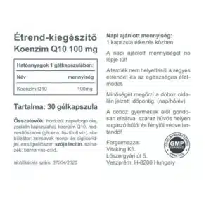 Vitaking Q10 koenzim 100mg kapszula - 30db - Image 3