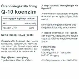 Vitaking Q10 koenzim 60mg lágyzselatin kapszula - 60db - Image 2
