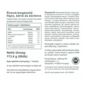 Vitaking haj, bőr, köröm szépségvitamin - 60
